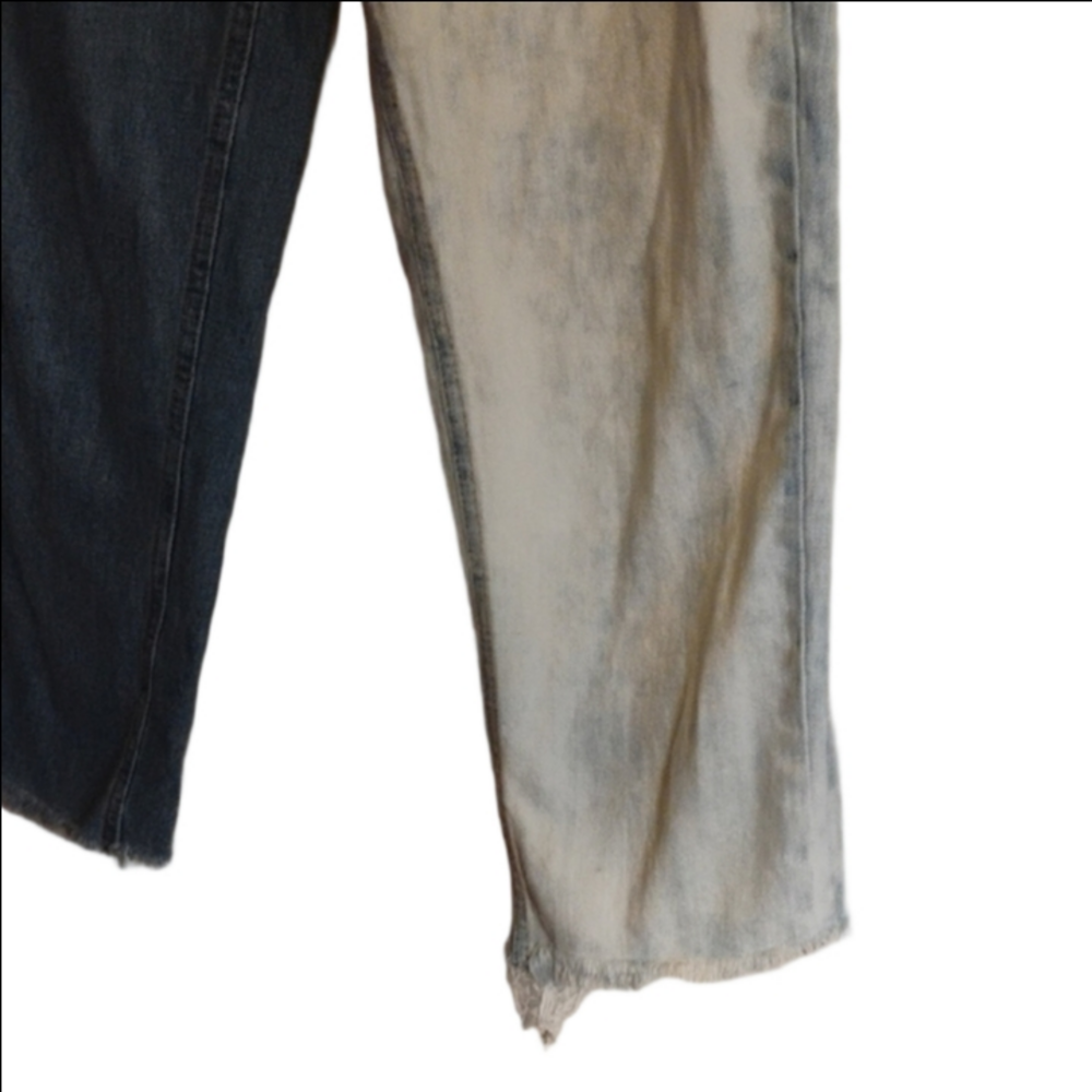 BDG Blue Straight-Leg Jeans with Bold Two-Tone Style.Mom High Rise, Size 28. - Picture 4 of 11